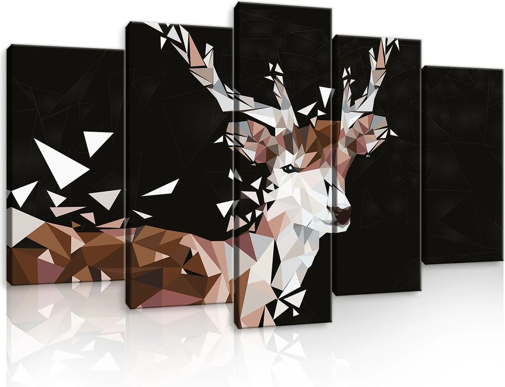 Vászonkép 100x60 Szarvas geometrikus low poly polip modern minimalizmus