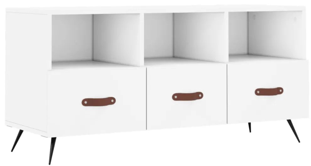 fehér szerelt fa TV-szekrény 102 x 36 x 50 cm
