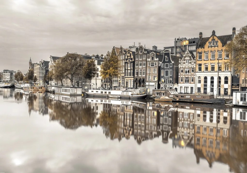 Poszter 100x70cm Csatorna Amszterdam városon keresztül 3, Assaf Frank