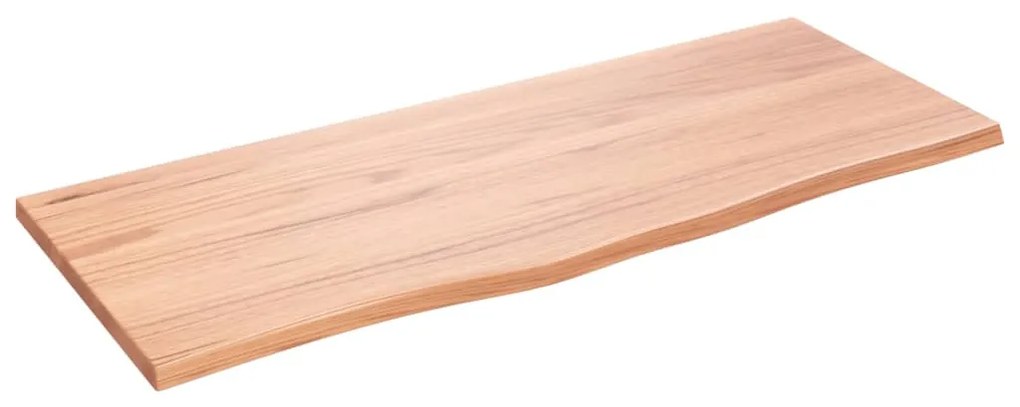 világosbarna kezelt tömör fa fürdőszobai pult 100x40x2 cm