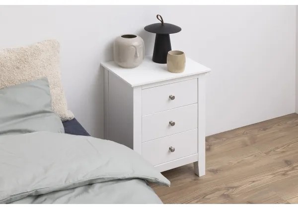 LARA éjjeli szekrényke, fehér színben