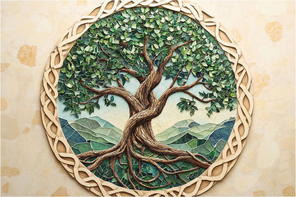 Kép – Fonott életfa (90x60 cm)