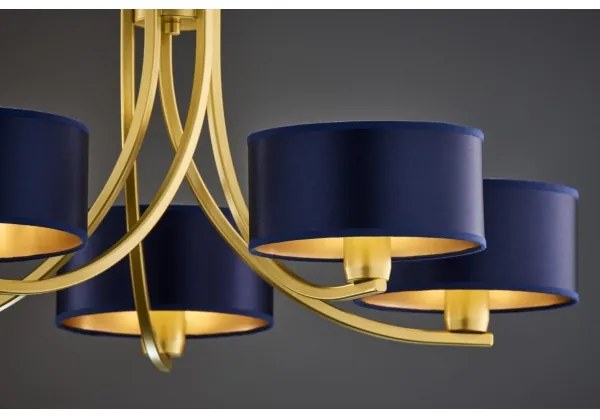 Jupiter 2094 - Láncos csillár ARTHUR 5xE27/15W/230V kék/arany