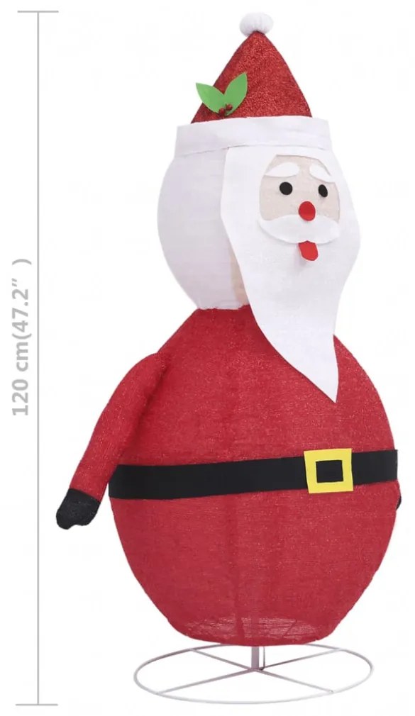 vidaXL dekoratív luxus szövet karácsonyi LED-es Mikulás figura 120 cm