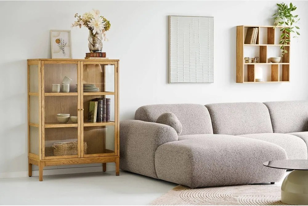 Szürkésbézs sarokkanapé (bal oldali-heverő résszel) Clyde – House Nordic