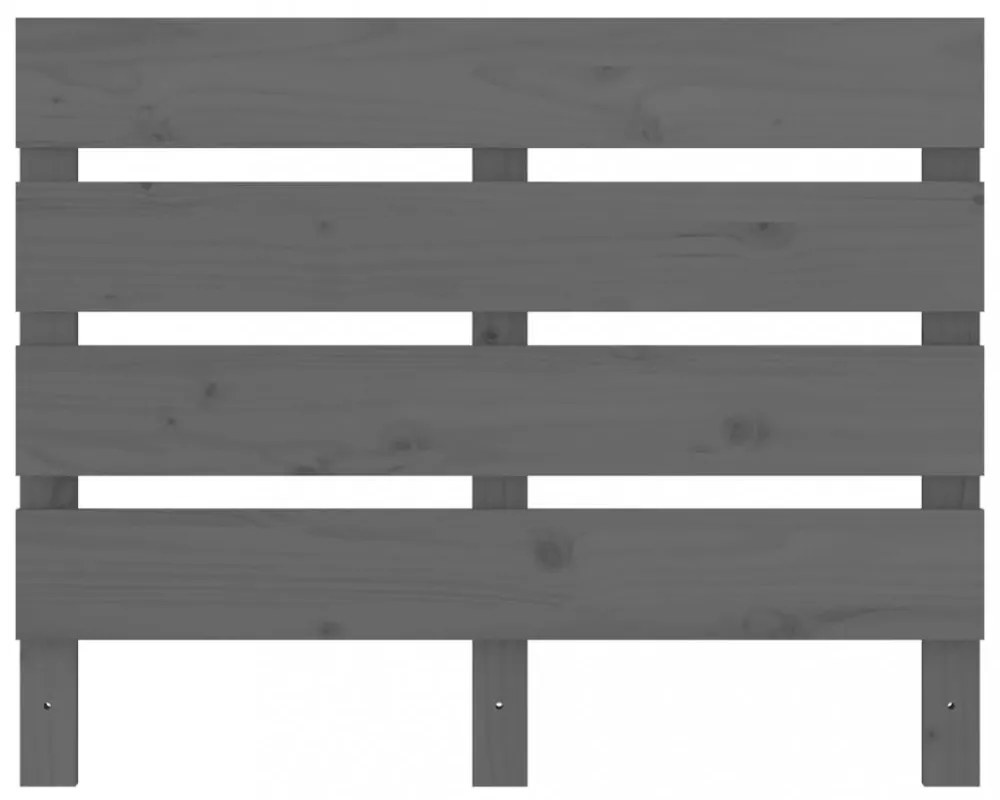 szürke tömör fenyőfa fejtámla 100 x 3 x 80 cm