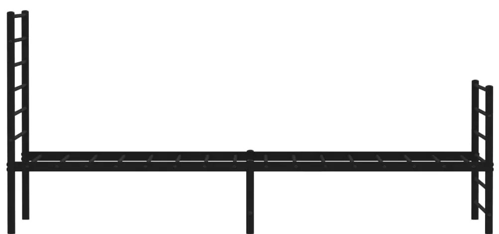 fekete fém ágykeret fej- és lábtámlával 107 x 203 cm