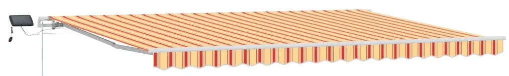 Kézi behúzható napellenző LED sárga és narancs 500x300 cm