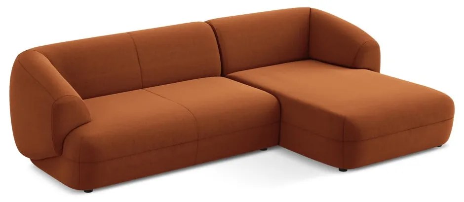 Narancssárga bársony sarokkanapé (jobb oldali) Moana – Makamii