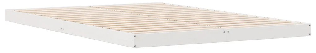 Földi ágykeret Fehér 140 x 210 cm Tömör fenyőfa