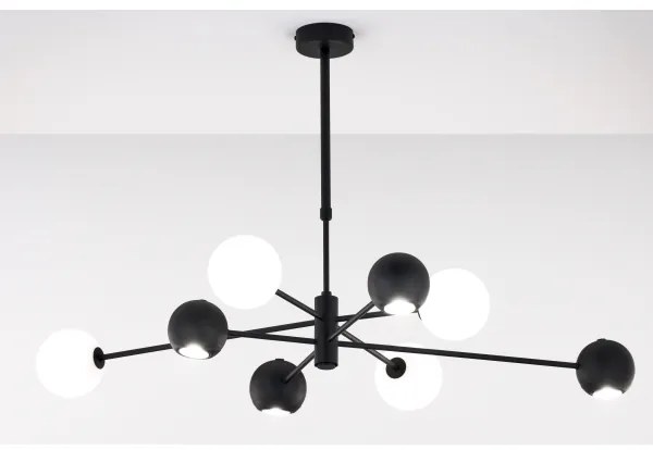 Jupiter 1998 - Csillár rúdon MOKA 4xGU10/10W/230V + 4xG9/10W/230V fekete/fehér