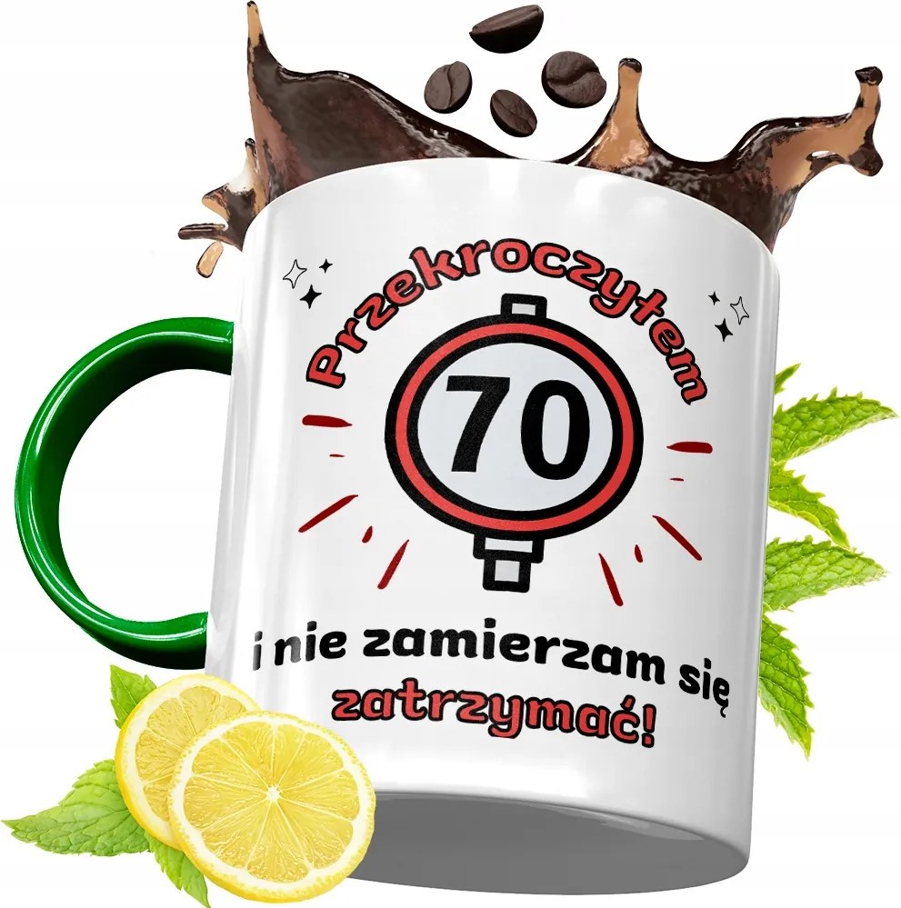 Zöld Bögre 70 70-ES 70-ES Születésnapra Ajándék fényképes nyomattal