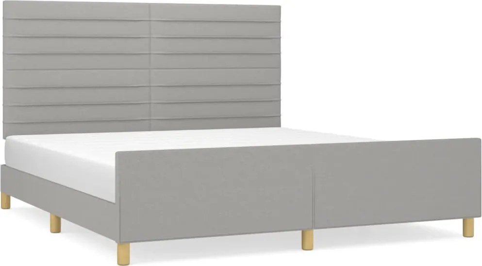 vidaXL világosszürke szövet ágykeret matrac nélkül 160 x 200 cm