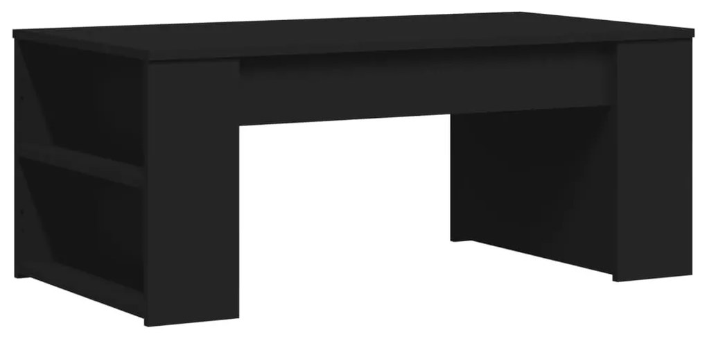 Fekete szerelt fa dohányzóasztal 102 x 55 x 42 cm