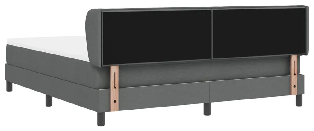 Boxspring Ágy Matrac Szürke 180x200 cm Anyag