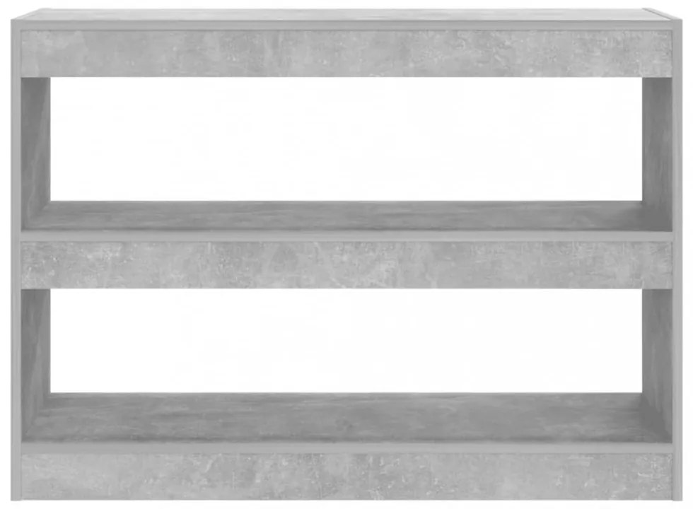 betonszürke térelválasztó könyvszekrény 100 x 30 x 72 cm