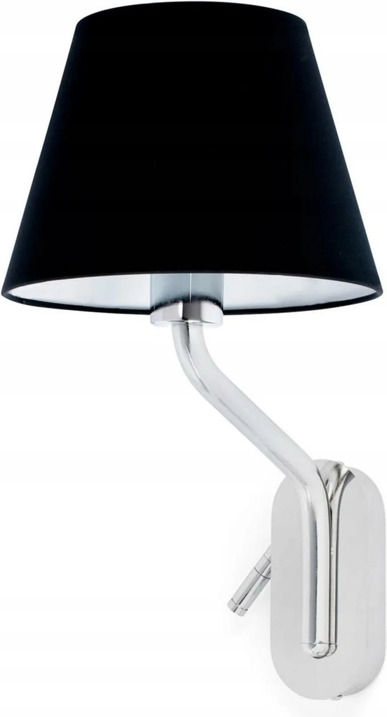 Faro Eterna fali lámpa, jobb, króm/fekete, olvasólámpával