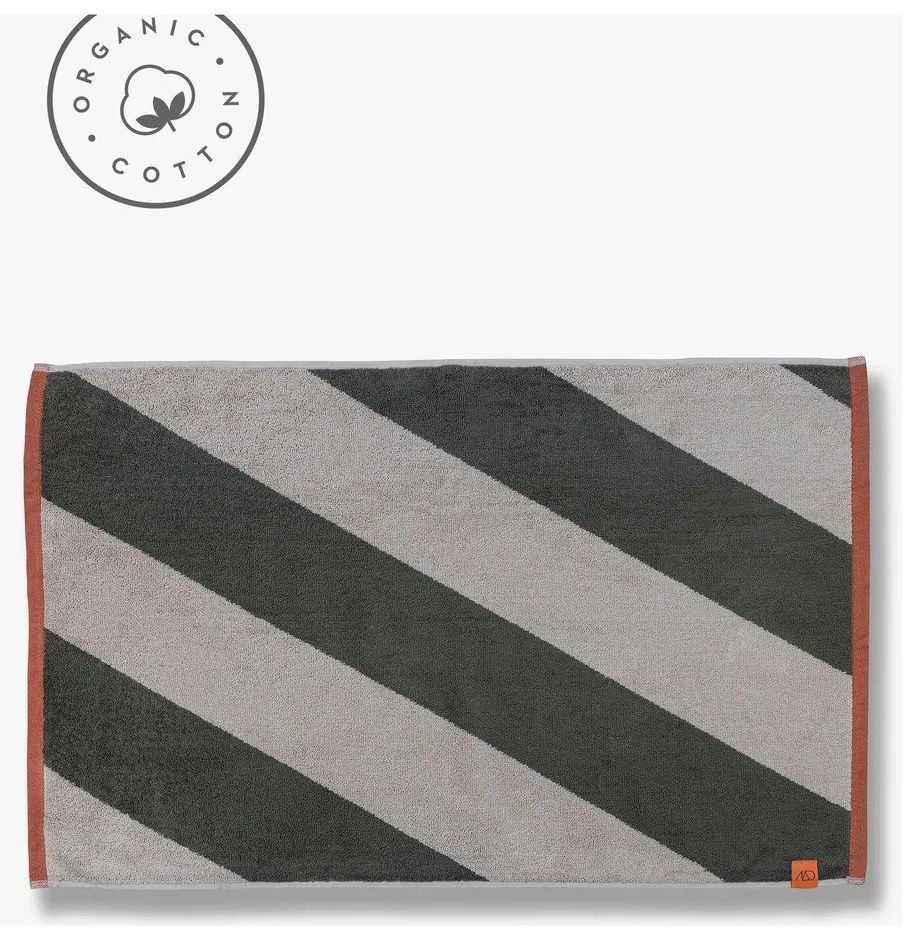 Khaki bio pamut fürdőszobai kilépő 50x80 cm Diagonal – Mette Ditmer Denmark