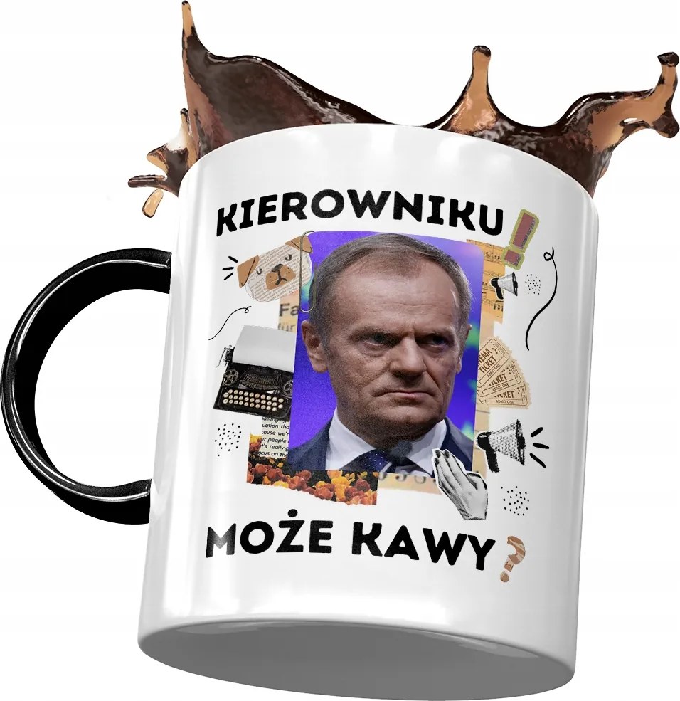 Bögre Fekete Donald Tusk Po Ajándék Platform Nyomtatott Fotóval