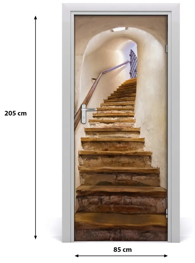 Ajtó tapéták Lépcsők vár 75x205 cm