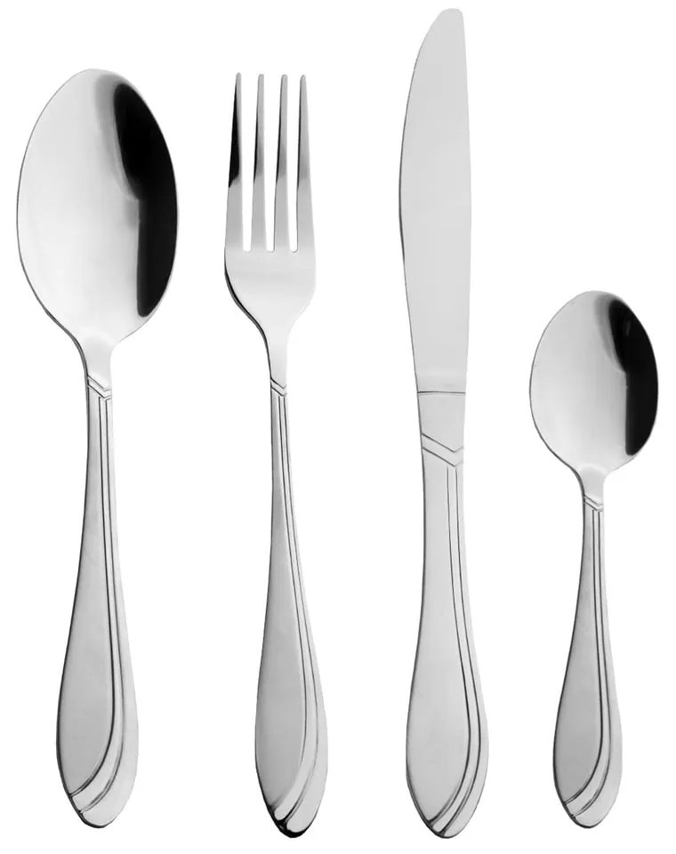 Ezüstszínű rozsdamentes acél evőeszköz készlet 24 db-os Satin – Orion