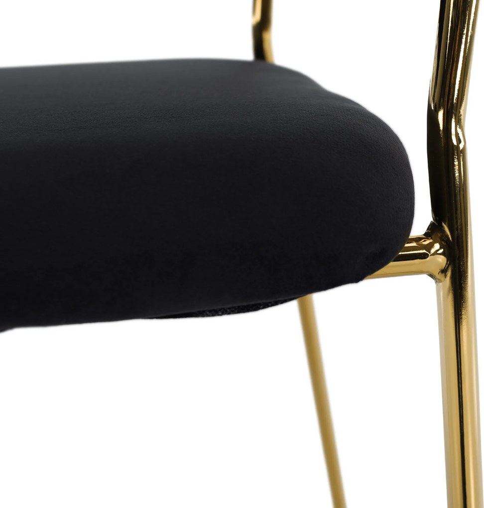 Design étkezőszék, fekete Velvet szövet/gold króm arany, DASMIN TYP 1