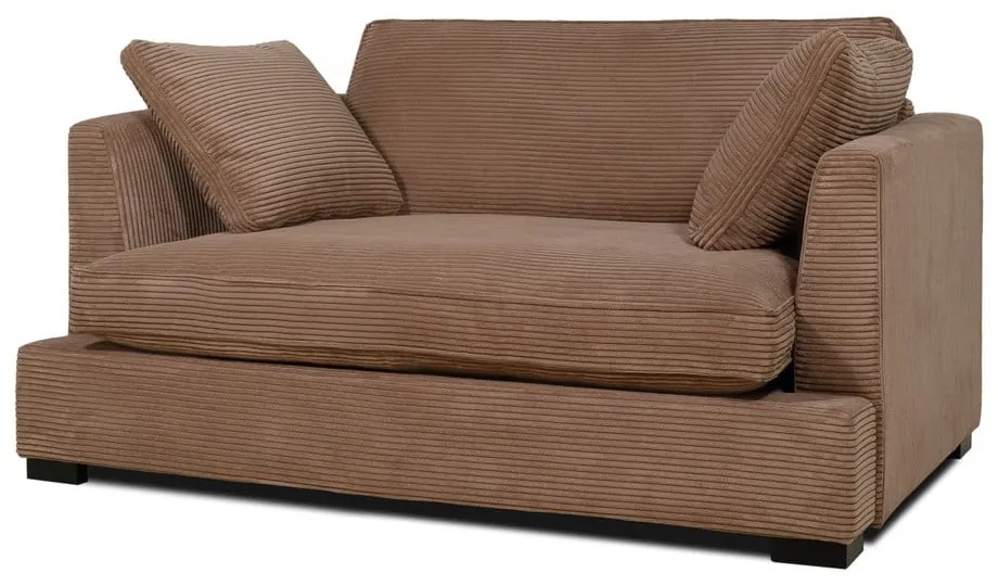 Világosbarna kordbársony kanapé 132 cm Mobby – Scandic