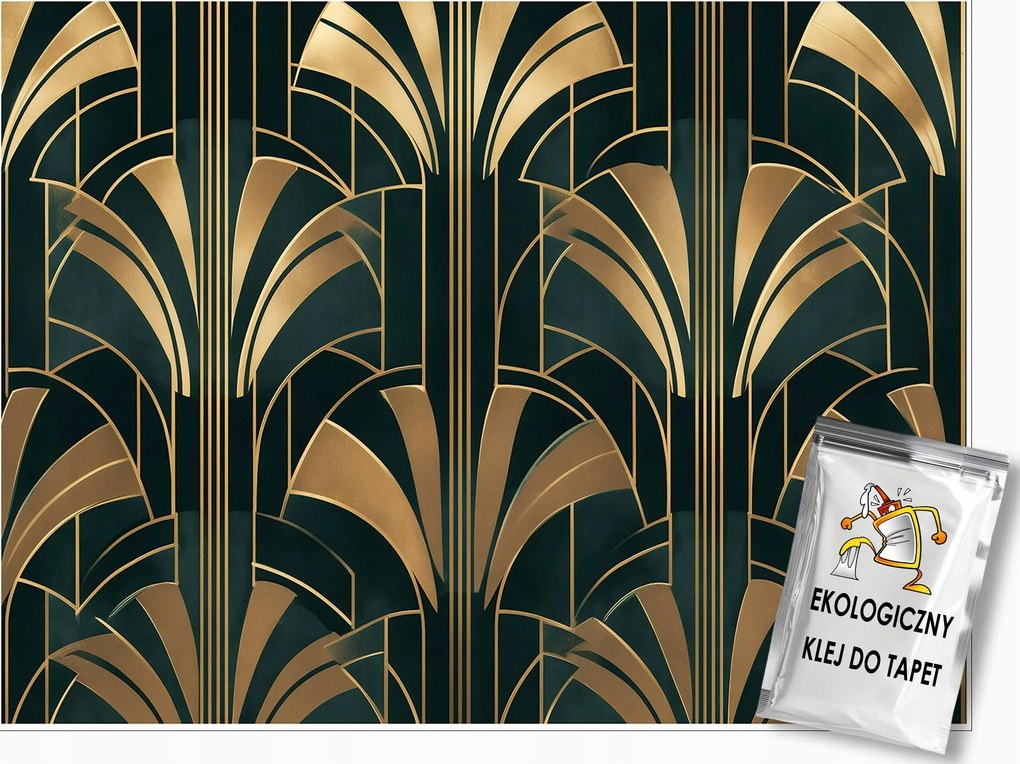 Fotótapéta Art Deco Arany Absztrakt Falra Hálószoba Nappali 250x175