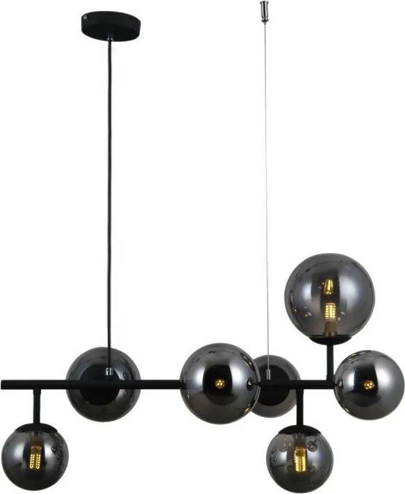 Italux glamour modern függeszték frontera fekete füstös itxpnd-40423-7