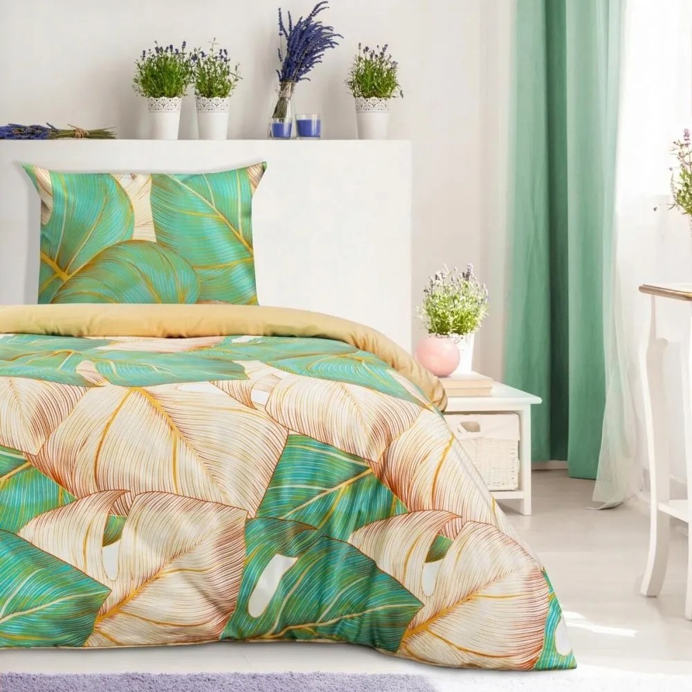 Szatén ágynemű 140x200+70x90cm Nelly 1 lepedő zöld