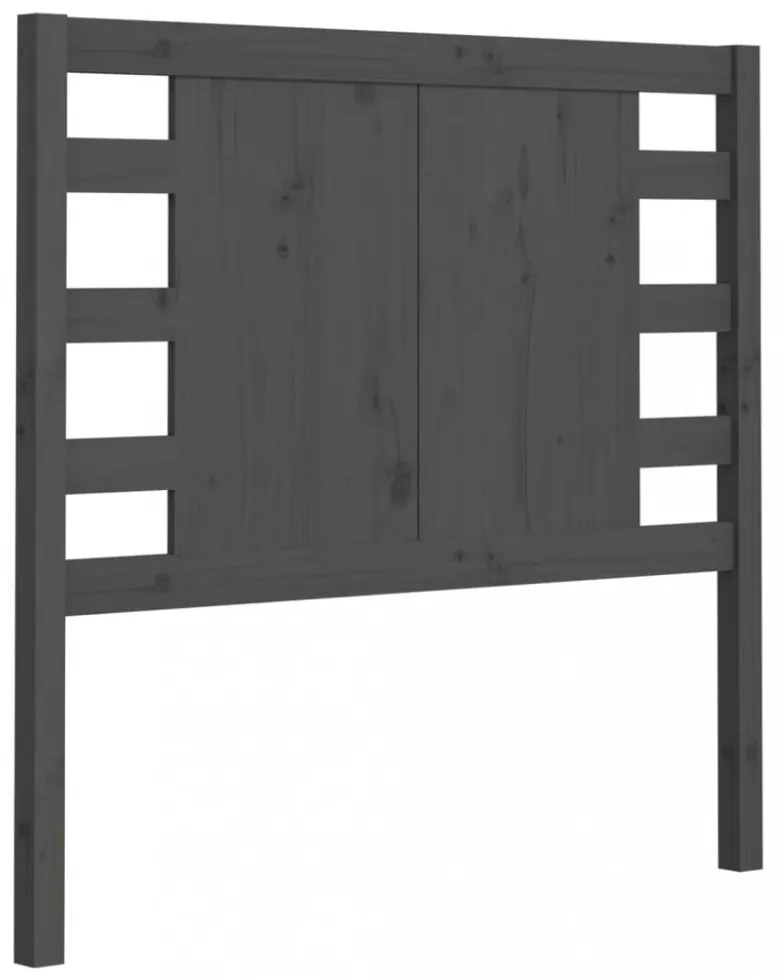 szürke tömör fenyőfa fejtámla 106 x 4 x 100 cm