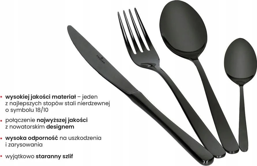 Evőeszköz szett Zwieger Vesper black 24 db-os, fekete