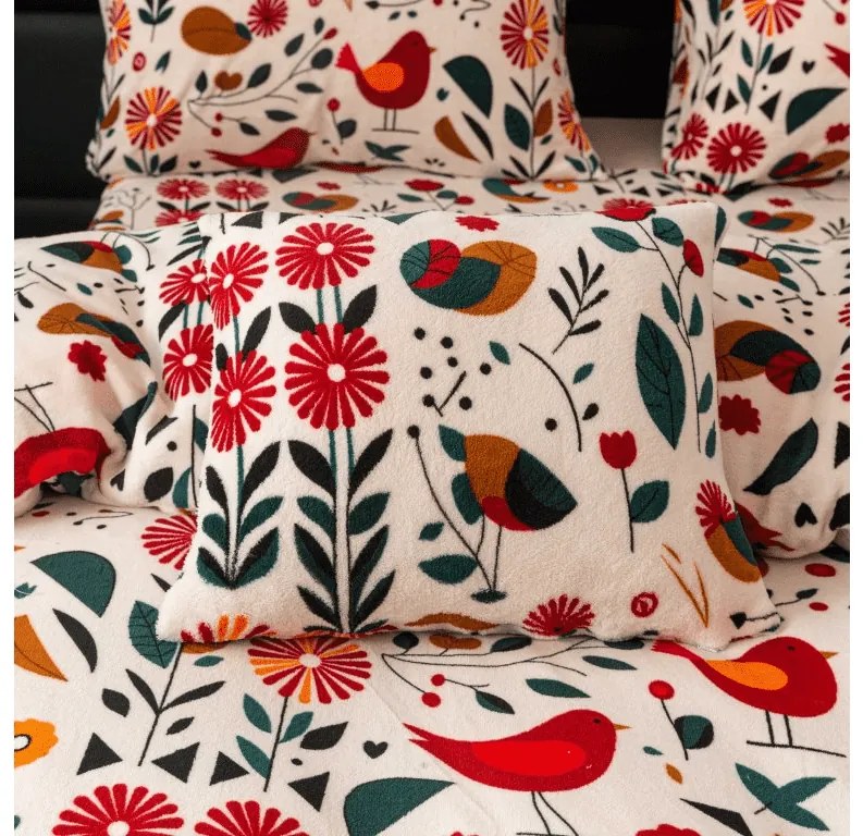 RETRO BIRD színes mikroplüss ágyneműhuzat Ágyneműhuzat mérete: 2 db 70 x 90 cm | 200 x 220 cm