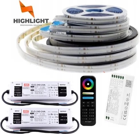 25m Homlokzati szett Led szalag Cob RGBW-16w/24V bevonat IP67 Neon