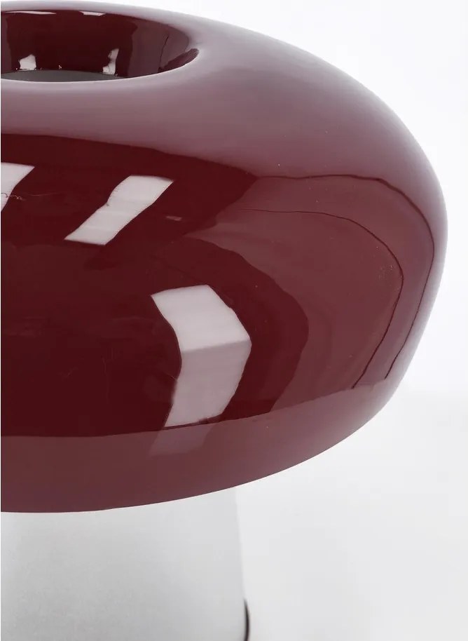 Borvörös fém asztali lámpa üveg búrával (magasság 35 cm) Clevely – Bizzotto