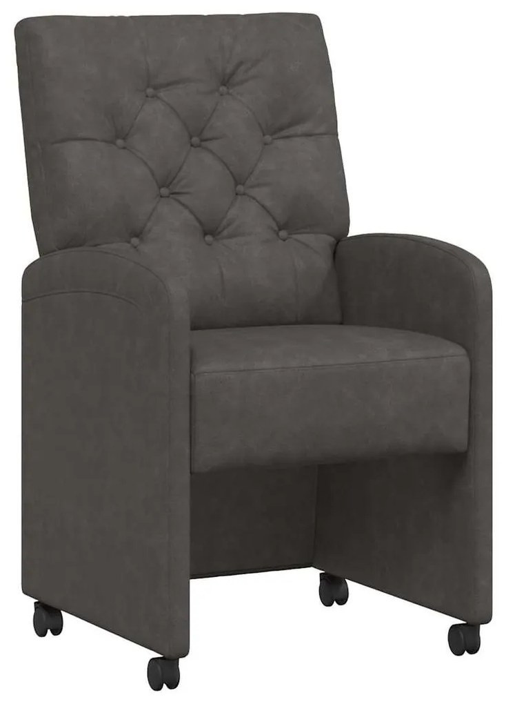 Kerekes Étkező Székek 2 pcs Fekete 58 x 67 x 97 cm Műbőr