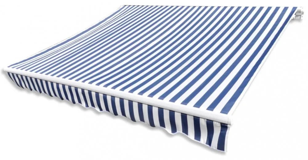 kék/fehér vászon napellenző tető 4 x 3 m (a váz nem tartozék)