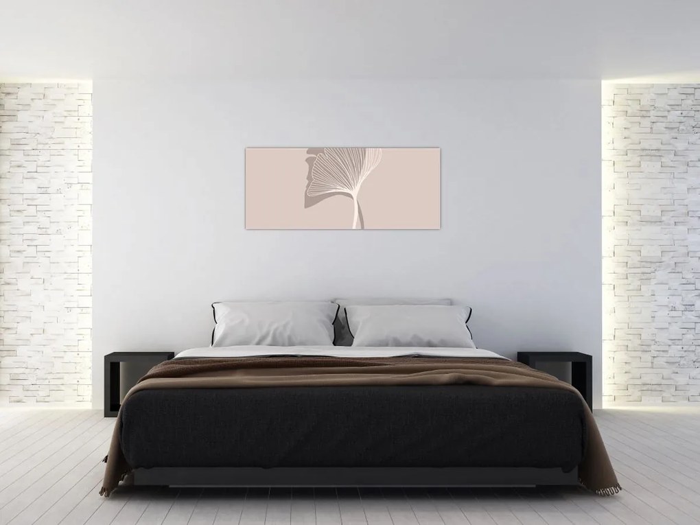 Kép - Bézs színű levelek N⁰4 (120x50 cm)