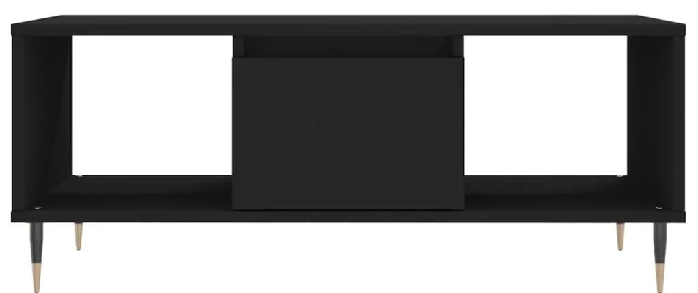 Fekete szerelt fa dohányzóasztal 90x50x36,5 cm