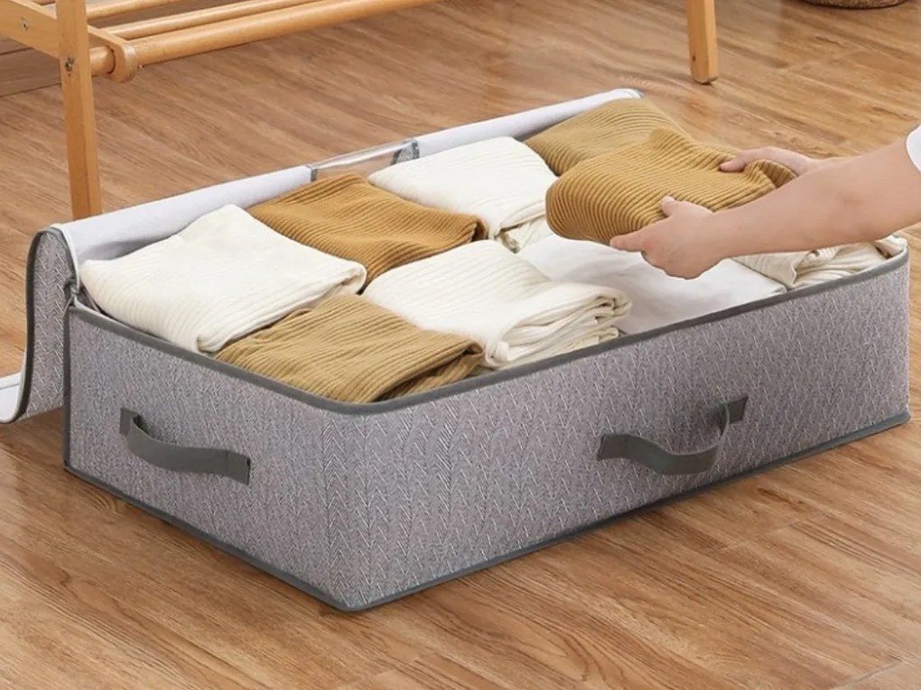 Textil tárolódoboz ágy alá EASY 90 L 80x47x25 cm, szürke