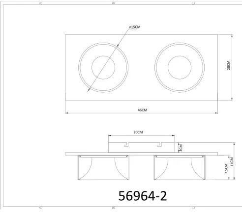Globo 56964-2 - LED mennyezeti lámpa RAYMOND LED/24W/230V 3000K 46x20 cm sárgaréz