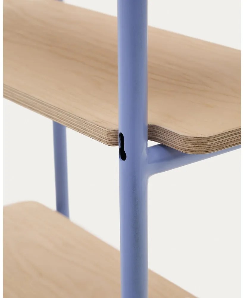 Világoskék-natúr színű függő gyerek könyvespolc kőrisfa dekorral 60x70x28 cm Tinn – Kave Home