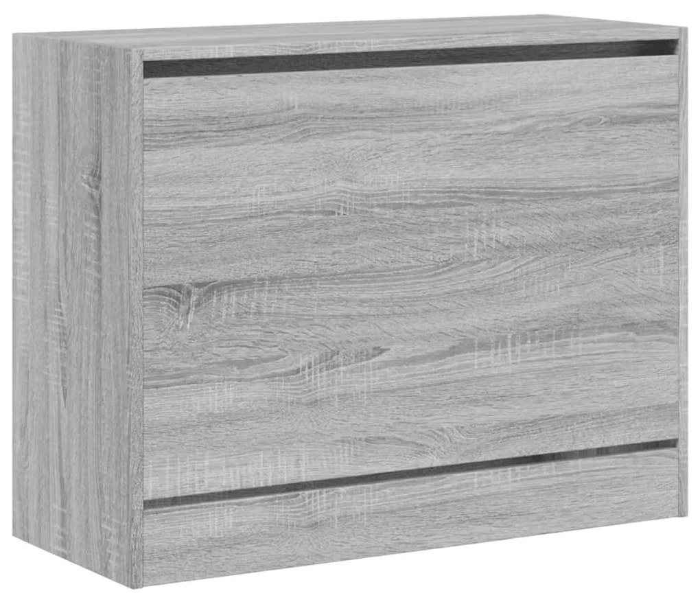szürke sonoma színű szerelt fa cipőszekrény 80 x 34 x 63 cm