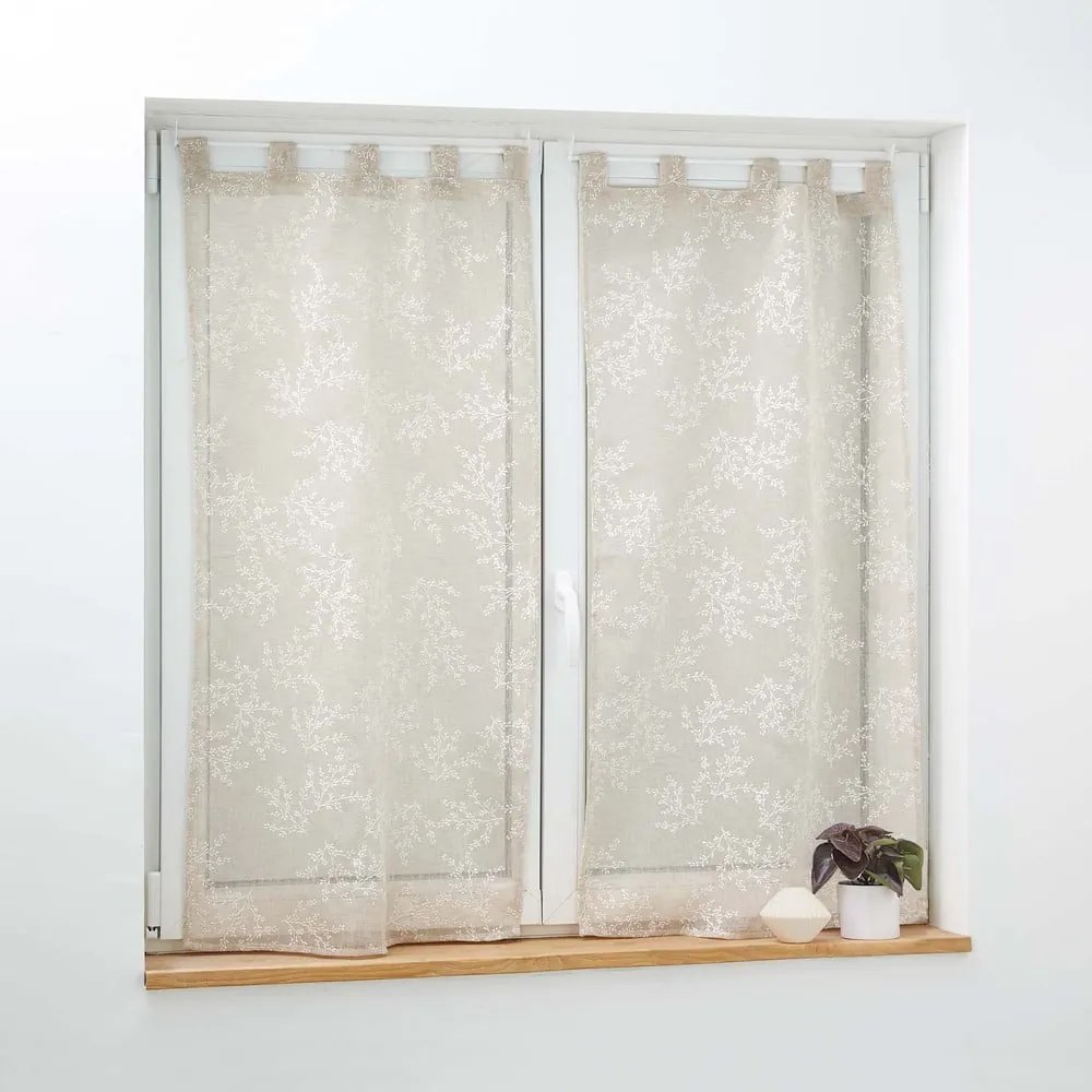 Világosbarna átlátszó függöny szett 2 db-os 60x120 cm Karla – douceur d'intérieur