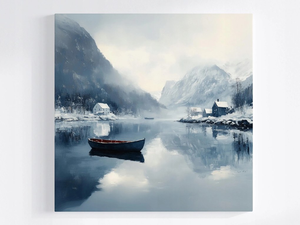 Canvas Skandinávia Norvégia Fjord Gleccser Tél 80x80