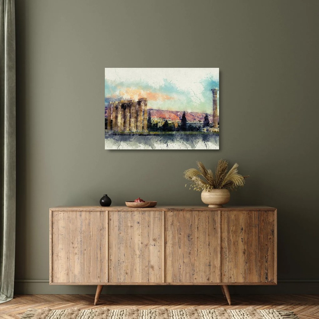 Kép - akropolisz, Athens, Görögország (üvegen) (70x50 cm)