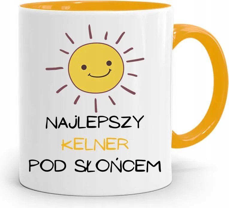 Pincérnek Sárga Bögre A Legjobb A Nap Alatt fényképes nyomtatással