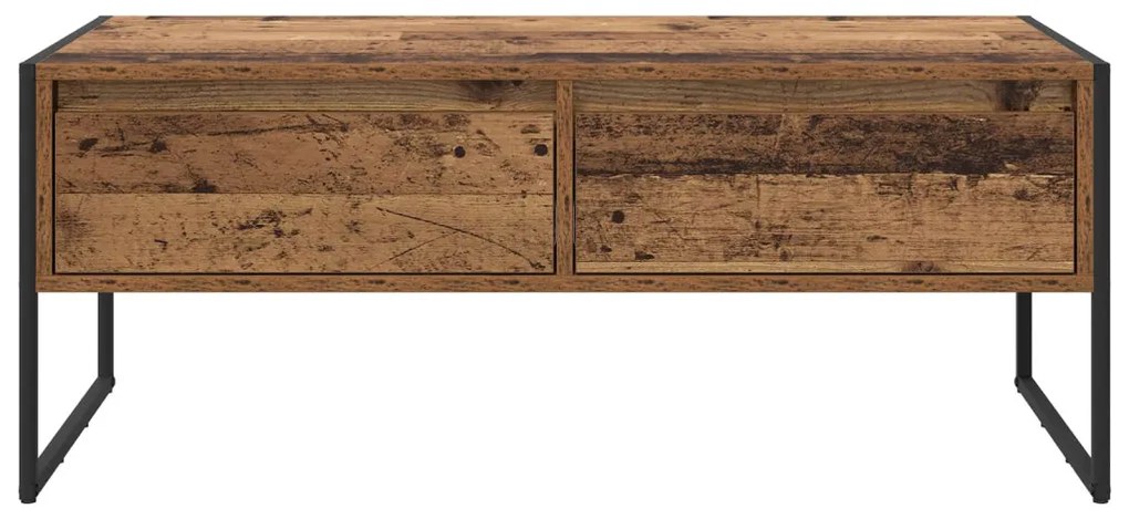 vidaXL Dohányzóasztal fiókkal Öreg fa 100 x 46 x 40 cm Faanyag