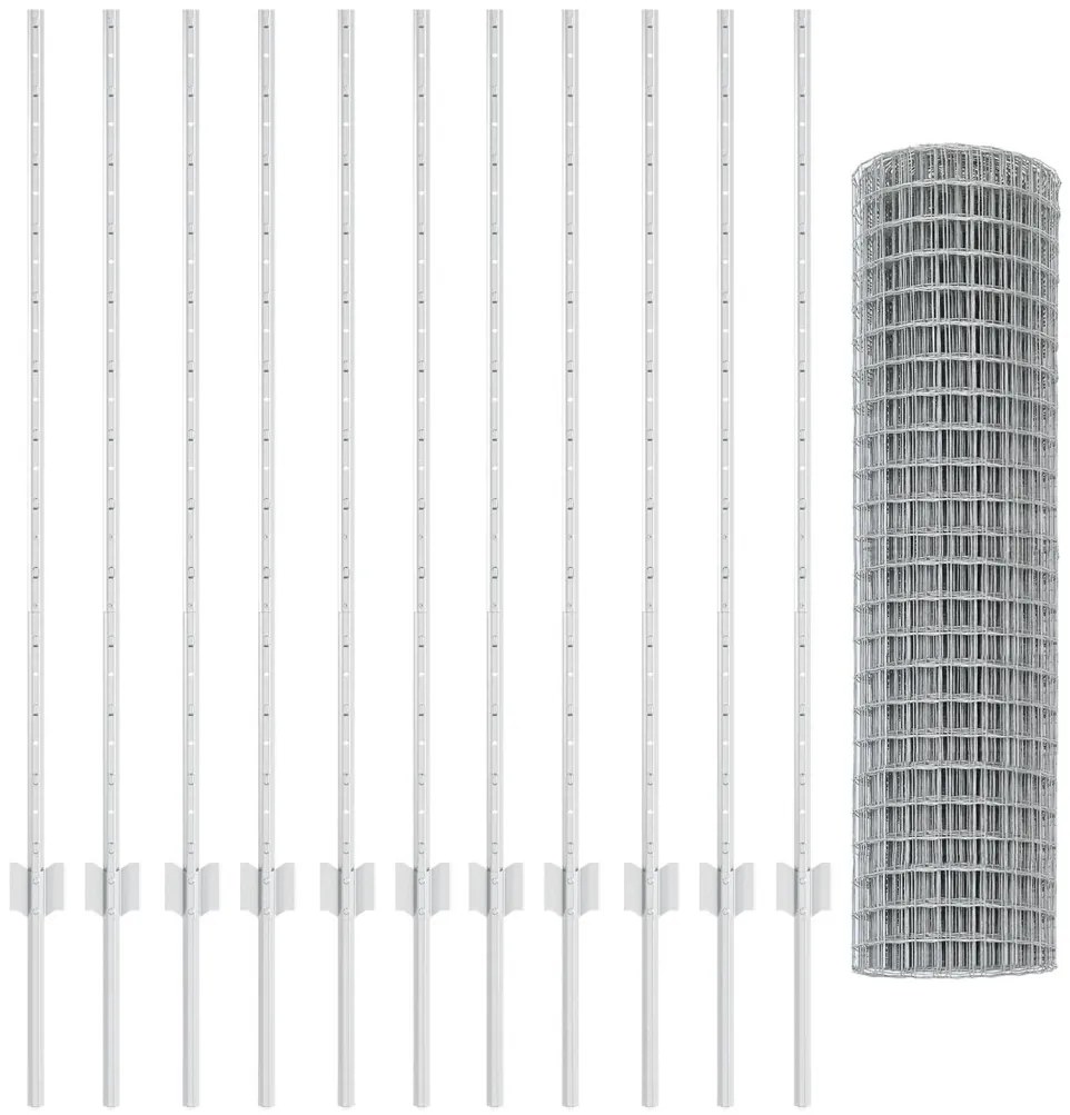 Kerti Kerítés Készlet 2 Darab Galvanizált acél 25 x 1.2 m Tartós
