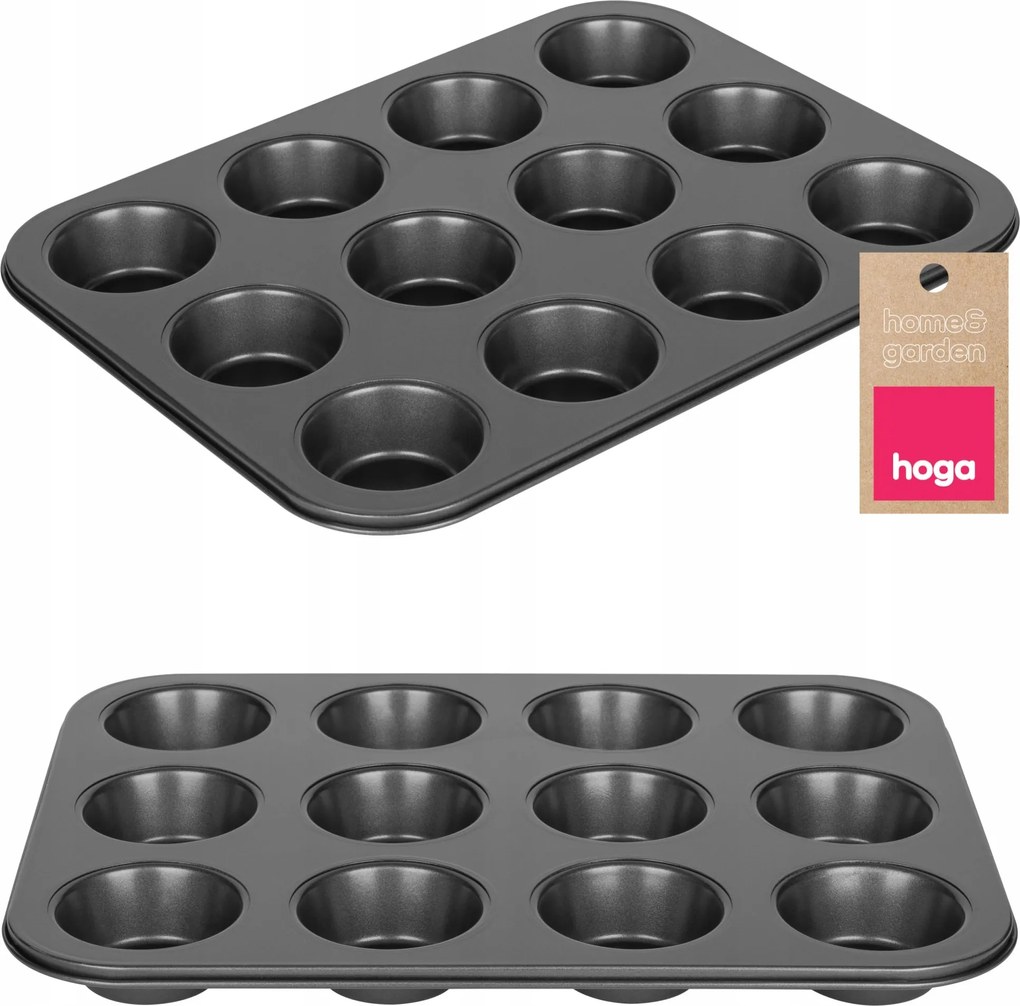 Acél Tepsi Forma 12 Muffinhoz Tapadásmentes Acél Hoga